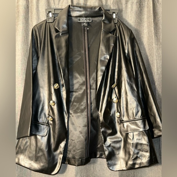 Faux leather blazer - Picture 1 of 3